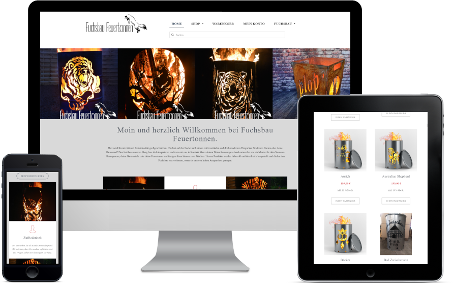 NF-Cloud.de entwickelt für Fuchsbau-Feuertonnen einen online Shop mit modernen Design